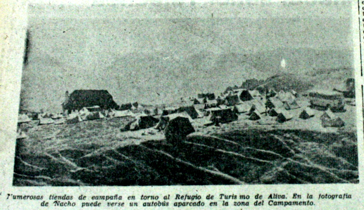 Foto publicada en El Diario Montañés del 5/8/1964 del Campamento. Pulse para verla más grande